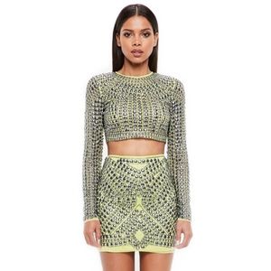 Peace + Love Embellished Crop Top